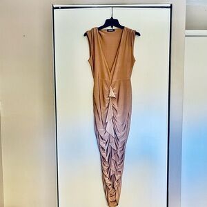 Missguided Tan Draped Maxi Dress